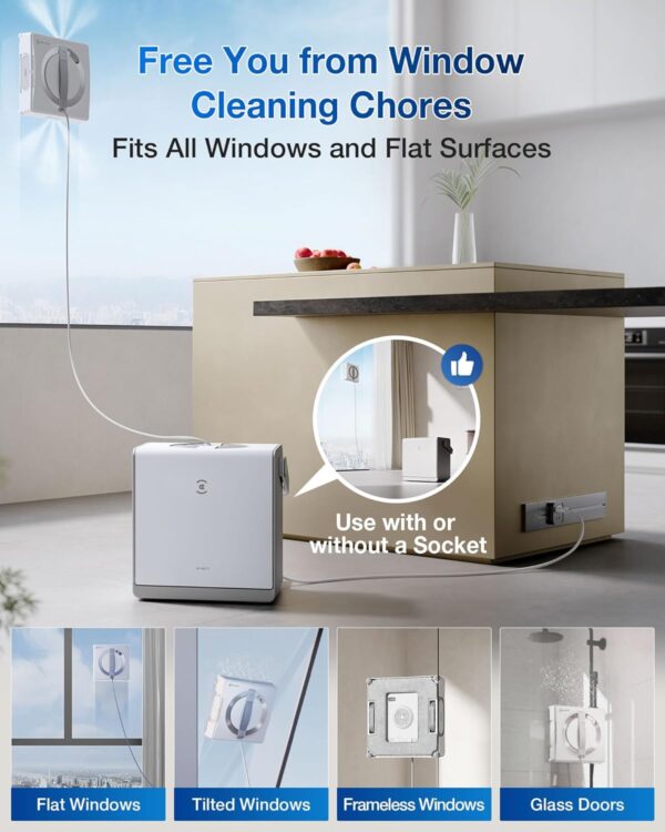 ECOVACS WINBOT W2 PRO Omni Portable Window Cleaning Robot with Multi-Functional Station, Charging While Working, Intelligent Cleaning with Triple Nozzle Water Sprayer, 12-Level Protection - Image 3