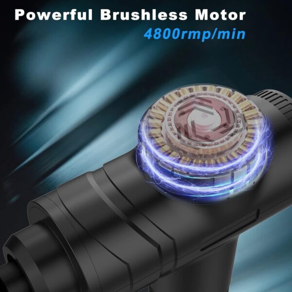 Massage Gun Deep Tissue, Muscle Percussion Back Neck Head Handheld Hammer Massager for Athletes, 30 Speed Level, LED Touch Screen, Long Battery Life with 10 Heads - Image 2