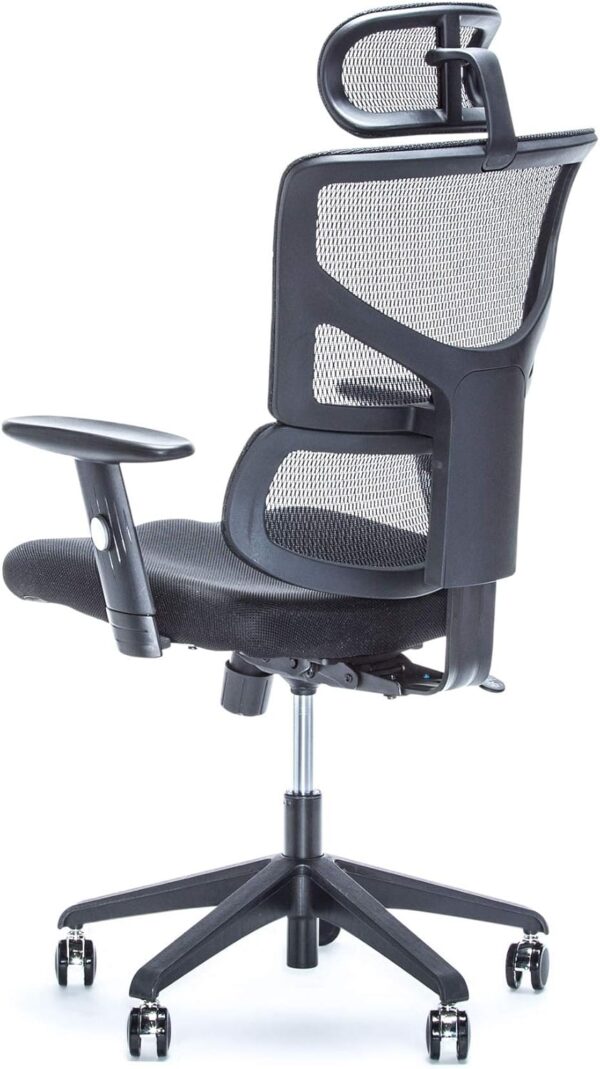 X-Chair X-Basic Task Chair, Black Flex Mesh with Headrest - Ergonomic Office Seat/Adjustable Backrest/Foam Seat/Relaxed Recline/Perfect for Office or Home Desk - Image 6