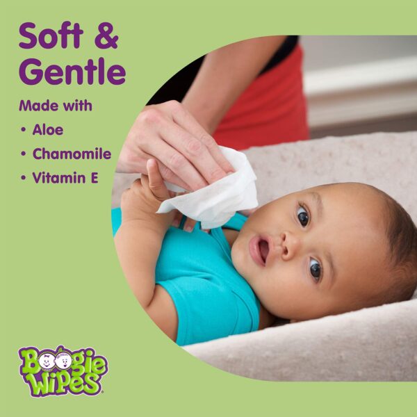 Saline Nose Wipes by Boogie, for Baby & Kids, Face, Hand & Body, FSA/HSA Eligible, Made with Vitamin E, Aloe, and Natural Saline, Lavender Scent, 45 Count (Pack of 1) - Image 3