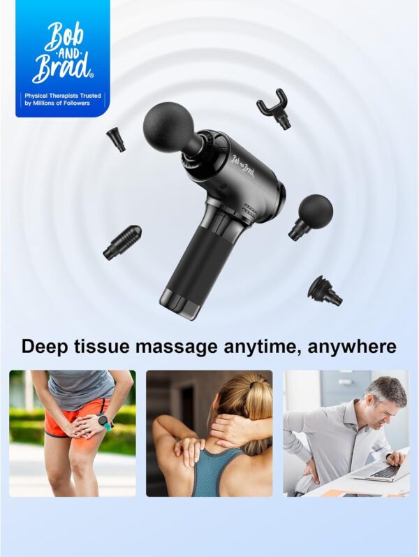 BOB AND BRAD T2 Massage Gun, Percussion Muscle Massage Gun Deep Tissue with 10MM Amplitude, Upgraded 4000 mah Battery Handheld Electric Massager for Athletes Pain Relief, FSA and HSA Eligible - Image 9