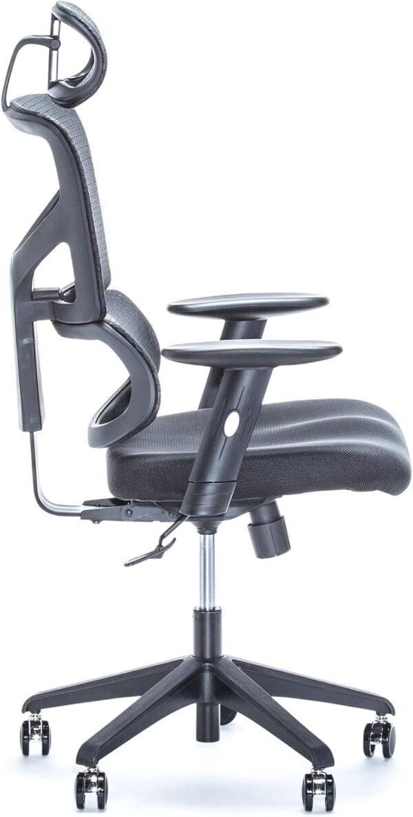 X-Chair X-Basic Task Chair, Black Flex Mesh with Headrest - Ergonomic Office Seat/Adjustable Backrest/Foam Seat/Relaxed Recline/Perfect for Office or Home Desk - Image 9