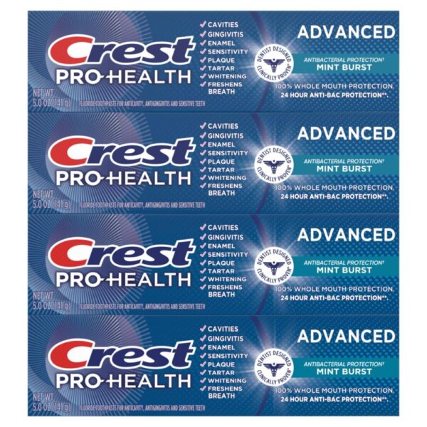 Crest Pro-Health Advanced Antibacterial Protection Toothpaste - Pack of 4, 5 Oz Tubes - Image 7