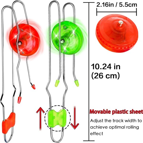 Easter Basket Stuffers Gifts 3pcs Light Up Gyro Wheel Toys for Kids Boys Teens, Retro Magic Rail Twirler Magnetic Yoyo Fidget Spinner Toys for Kids Ages 3-5 4-8-12 Year Old Nostalgia Stocking Stuffers - Image 2