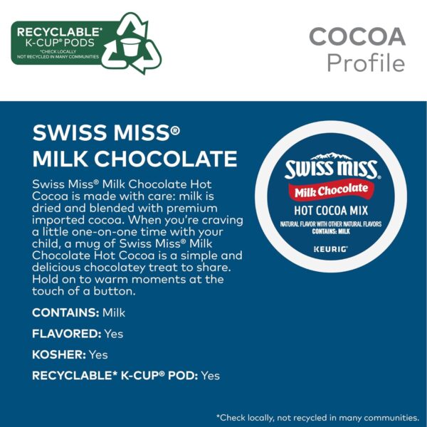 Swiss Miss Milk Chocolate Hot Cocoa, Single-Serve Keurig K-Cup Pods, Hot Chocolate, 44 Count - Image 3
