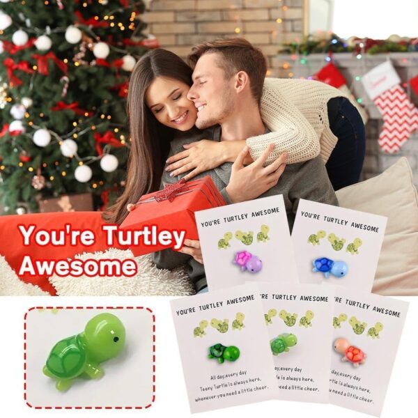 Mini Pocket Hug Turtle, You're Turtley Awesome Inspirational Gift with Card, Thank You Note Cards Greeting Card Mini Sea Turtle Figure Pocket Hug Gift for Friends and Family,Cards and Card Stock (Purple) - Image 3