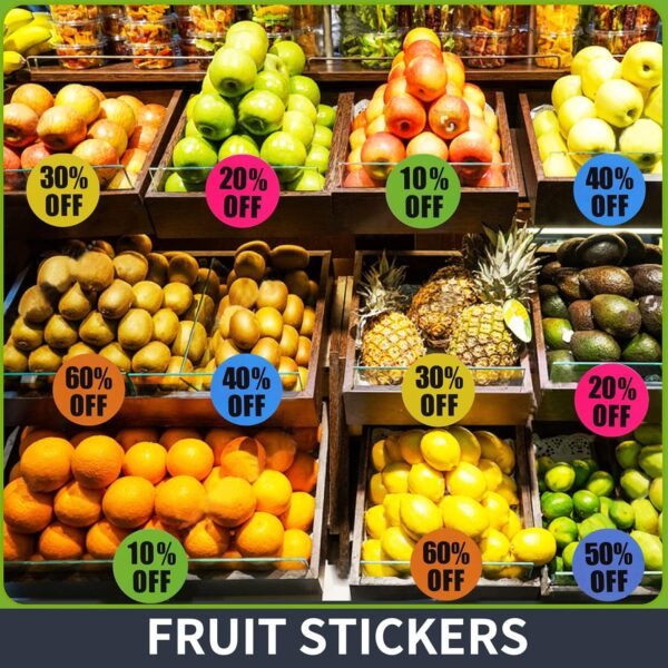 3000 PCS Percent Off Stickers,Discount Stickers 10 to 60 Percent Off Clearance Sticker,Circle Pricemarker Label,Multicolored Percent Off Adhesive Labels for Retail Store Clearance,1Inch 6 Rolls - Image 4