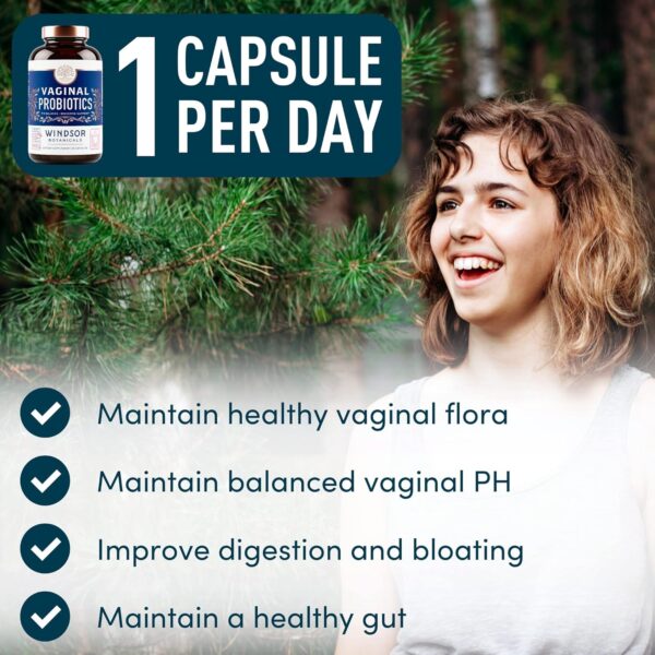 Vaginal Probiotics for Women - 19Bil CFU Lactobacillus Salivarius Probiotic for PH Balance, Digestive, Gut Health - Feminine Balance Complex Probiotics for Women BV Support Supplements - 30 Capsules - Image 2