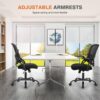 Sweetcrispy Office Computer Desk Chair, Ergonomic Mid-Back Mesh Rolling Work Swivel Task Chairs with Wheels, Comfortable Lumbar Support, Comfy Flip-up Arms for Home, Bedroom, Study, Student, Black - Image 6