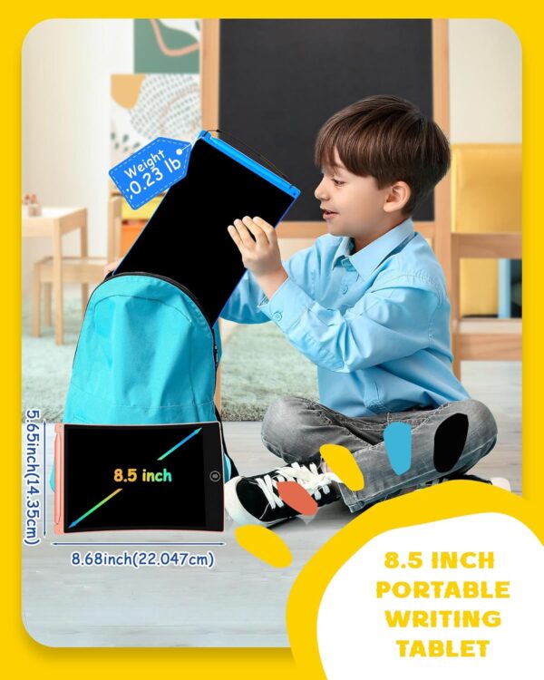 bravokids 2 Pack LCD Writing Tablet with Stylus, 8.5 inch Colorful Doodle Board Drawing Pad for Kids, Travel Games Activity Learning Toys, Birthday Gift for Age 3 4 5 6 7 8 Year Old Boys Girls - Image 5