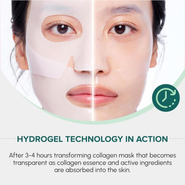 Bio-Collagen Real Deep Face Mask, Hydrating Overnight Hydrogel Mask, Pore Minimizing, Elasticity Boosting, With Natural Ingredients Facial Mask 45g (5-Pack) | TikTok Trend Items - Image 5