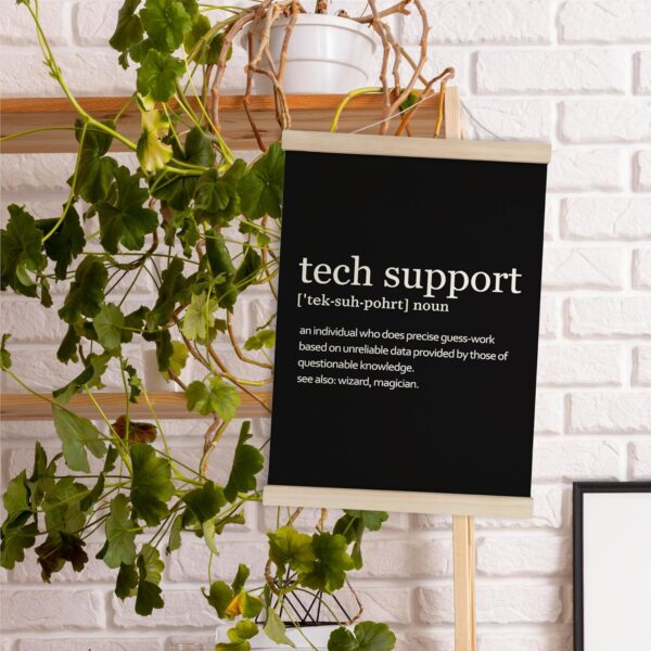 HRQKO Tech Support Definition Poster Hanger Frame, Modern Minimalist Tech Support Wall Art with Wooden Frames, Tech Support Gifts for Men, Black Wall Hanging Decor for Men Office Home Room,12x16 inch - Image 3