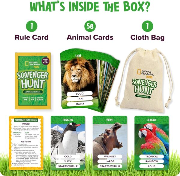 National Geographic - Outdoor Scavenger Hunt Card Game for Kids 4 & Up - Fun Summer & Outside Activity - Gifts for Boys & Girls Ages 4, 5, 6, 7, 8, 9 - Image 2