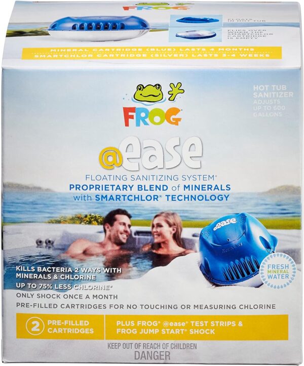 FROG @Ease Floating System for Hot Tubs with 3 Replacement @Ease SmartChlor Cartridges - Self-Regulating Sanitizer - Hot Tub Maintenance System with Sanitizing Minerals & SmartChlor Technology - Image 2
