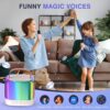 Mini Karaoke Machine for Kids Adults, Portable Bluetooth Speaker with 2 Wireless Mics & LED Lights, Holiday Birthday Gifts Toys for Girls/Boys Ages 3, 4, 5, 6, 7, 8, 9, 10, 11, 12+, Beige - Image 6