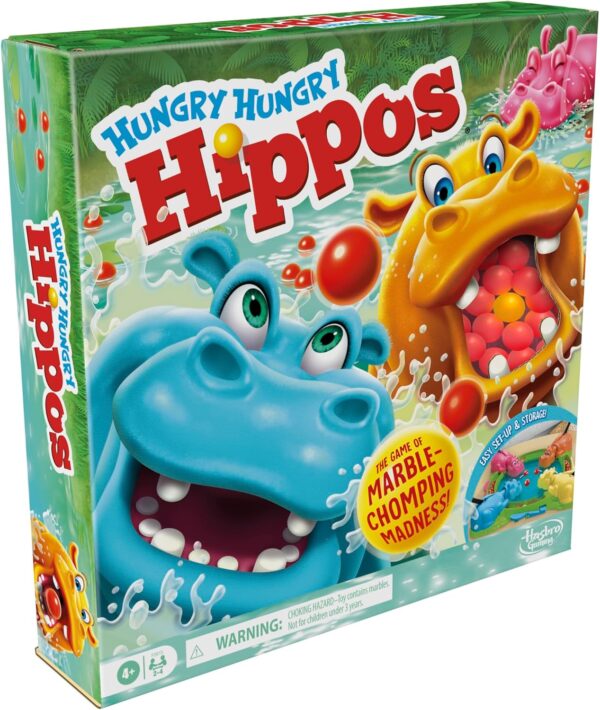 Hungry Hungry Hippos Game for Preschoolers | Instant Marble Relaunch, Easy Set-Up & Storage| Ages 4 and Up | 2 to 4 Players | Kids Games - Image 15