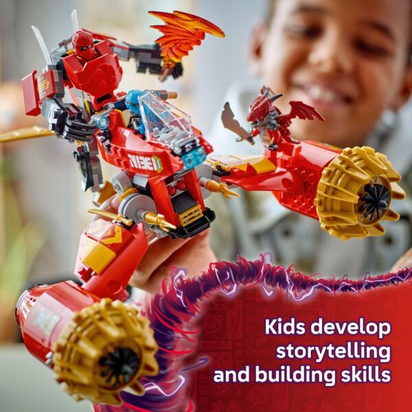 LEGO NINJAGO Kai's Mech Storm Rider Action Figure - Pretend Play Building Toy for Boys and Girls, Ages 7+ - Ninja Toy for Kids with 3 Minifigures - Gift Idea for Birthdays - 71830 - Image 5