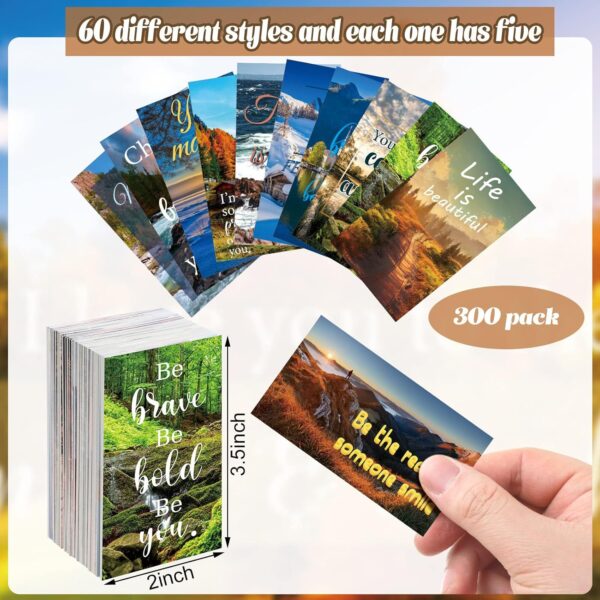 Jinei 300 Inspirational Affirmation Cards Positive Motivational Cards Small Mini Encouragement Quotes for Women Mother's Day Church(Scenery Style) - Image 3