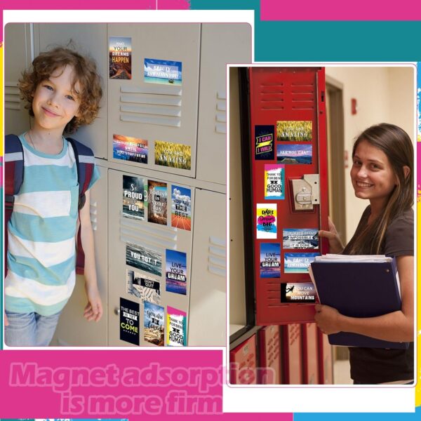 Xuhal 60 Pcs Inspirational Magnets Bulk Rectangle Positive Affirmation Magnets Decals Decorative Inspiring Quotes Fridge Magnetic Stickers for Adults Students Team Motivational Gifts (Natural) - Image 6