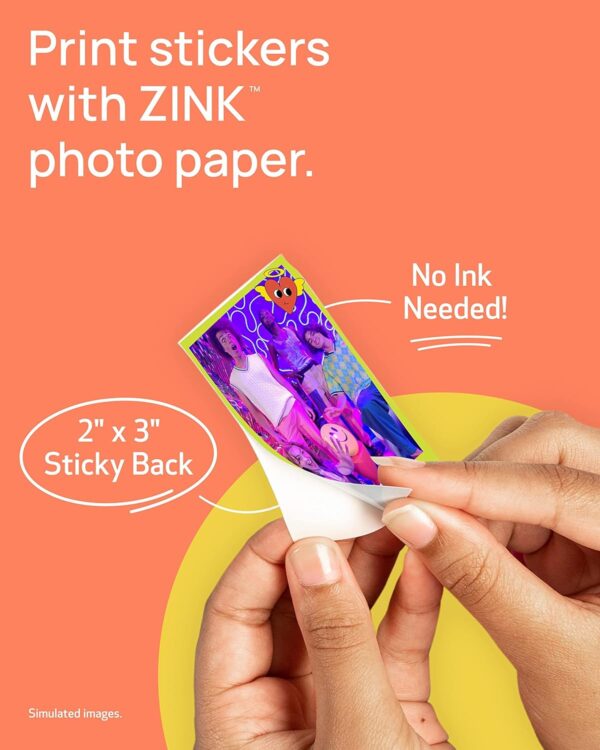 Canon Ivy 2 Mini Photo Printer, Print from Compatible iOS & Android Devices, Sticky-Back Prints, Pure White - Image 3