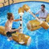 [Upgraded Log Rafts] 4 Pcs Jumbo Inflatable Battle Log Pool Game - 2 Players Inflatable Floating Toy for Kids Adults, Family Pool Fighting Float Row Toys for Pool Parties, Beach, Summer Outdoor Sports