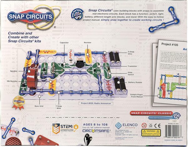 Snap Circuits Classic SC-300 Electronics Exploration Kit | Over 300 Projects | Full Color Manual Parts | STEM Educational Toy for Kids 8+ 2.3 x 13.6 x 19.3 inches - Image 2