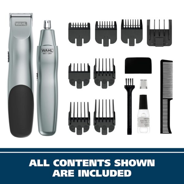 Wahl Groomsman Battery Operated Mens Beard Trimmer for Hair, Nose Hair, and Mustache Grooming Kit, Precision-Ground Blades, 14 Different Trimming Lengths - Model 5621V - Image 8