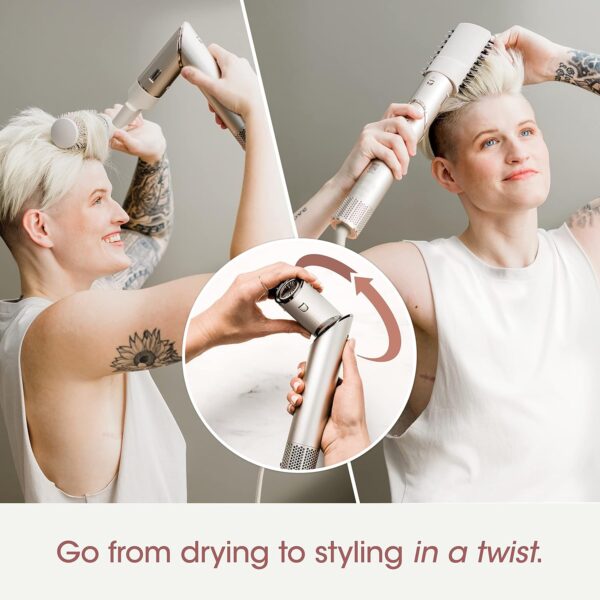 Shark HD430 FlexStyle Air Styling & Drying System, Powerful Hair Dryer Brush & Multi-Styler with Auto-Wrap Curlers, Paddle Brush, Oval Brush, Concentrator Attachment, Stone - Image 3