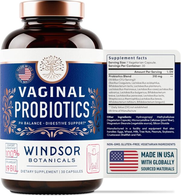 Vaginal Probiotics for Women - 19Bil CFU Lactobacillus Salivarius Probiotic for PH Balance, Digestive, Gut Health - Feminine Balance Complex Probiotics for Women BV Support Supplements - 30 Capsules - Image 7