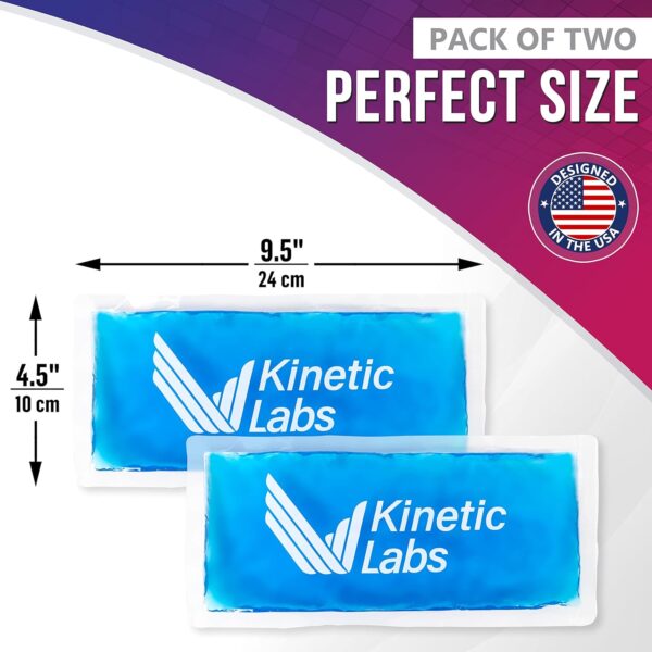 Gel Ice Packs for Injuries Reusable (2 Pack) 9.5" x 4.5" – HSA FSA Eligible Gel Cold Packs by Kinetic Labs – Flexible & Soft Packs for Knee, Shoulder, Back (Regular) - Image 4