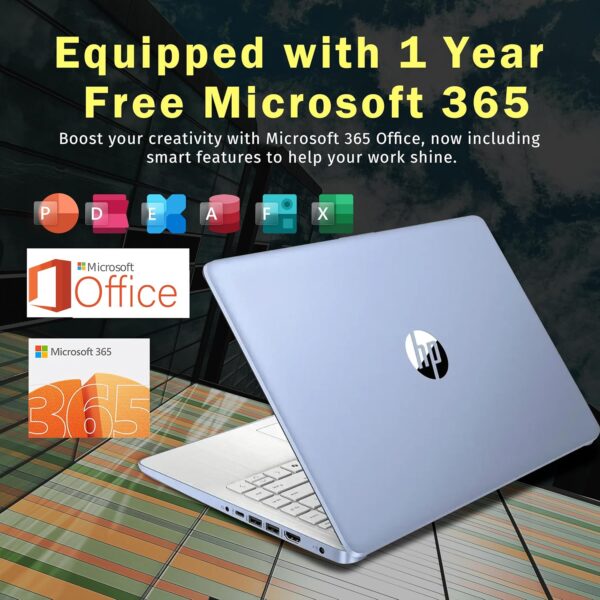 HP 14" HD Anti-Glare Laptop, Intel Processor N150, 16GB RAM, 288GB Storage(128GB SSD+160GB Docking Station Set), Intel Graphics, 1 Year Office 365, Fast Charge, Wi-Fi 6, Win 11 S, Blue - Image 6