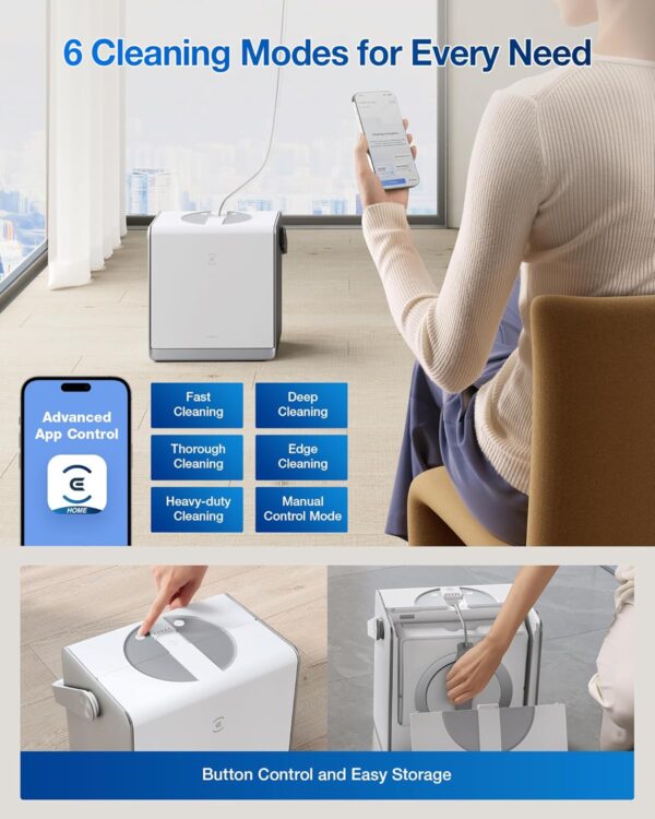 ECOVACS WINBOT W2 PRO Omni Portable Window Cleaning Robot with Multi-Functional Station, Charging While Working, Intelligent Cleaning with Triple Nozzle Water Sprayer, 12-Level Protection - Image 8