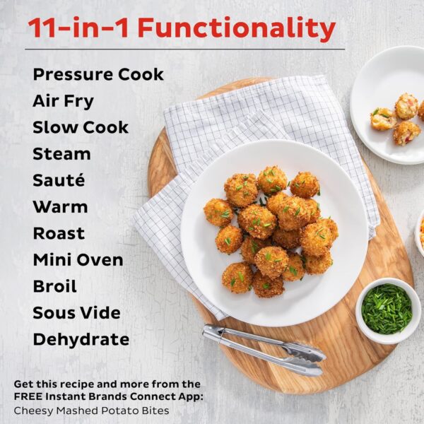 Instant Pot Pro Crisp 11-in-1 Air Fryer and Electric Pressure Cooker Combo with Multicooker Lids that Air Fries, Steams, Slow Cooks, Sautés, Dehydrates, & More, Free App With Over 800 Recipes, 8 Quart - Image 3