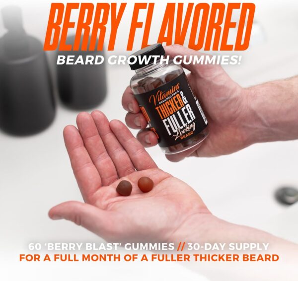Wild Willies Beard Growth Gummies Supplement for Men - with Biotin & 19 Vitamins for Stronger, Thicker Facial Hair - 60 Gummies - Image 2