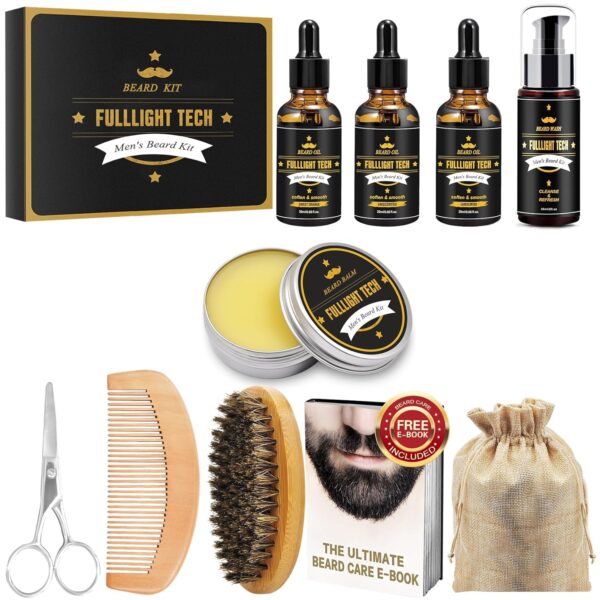 Beard Kit for Men Grooming & Care W/3 Pack Beard Oil,Wash,Balm,Comb,Brush,Scissor,Fathers Birthday Anniversary Valentines Gifts for Him Boyfriend Husband Dad Christmas Stocking Stuffers - Image 7