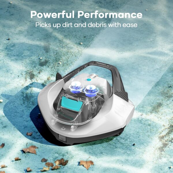 AIPER Cordless Robotic Pool Vacuum, Self-Parking Technology, Portable, Ideal for Above-Ground Flat Pool up to 40 Feet, White - Image 2