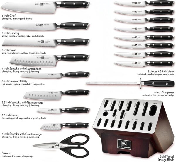 Stahl 19 Piece High Carbon Exclusive German Steel Knife Block Set (Black) - Image 3