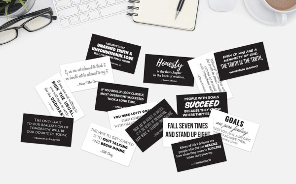 FOCUS AND ZEAL Positive Affirmations Cards | Motivational Cards | Meditation Cards Inspirational Success Quote | Historically Famous Leaders & Innovators | For Men & Women | Business Card Size 30 pcs - Image 3
