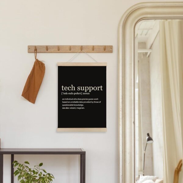 HRQKO Tech Support Definition Poster Hanger Frame, Modern Minimalist Tech Support Wall Art with Wooden Frames, Tech Support Gifts for Men, Black Wall Hanging Decor for Men Office Home Room,12x16 inch - Image 4