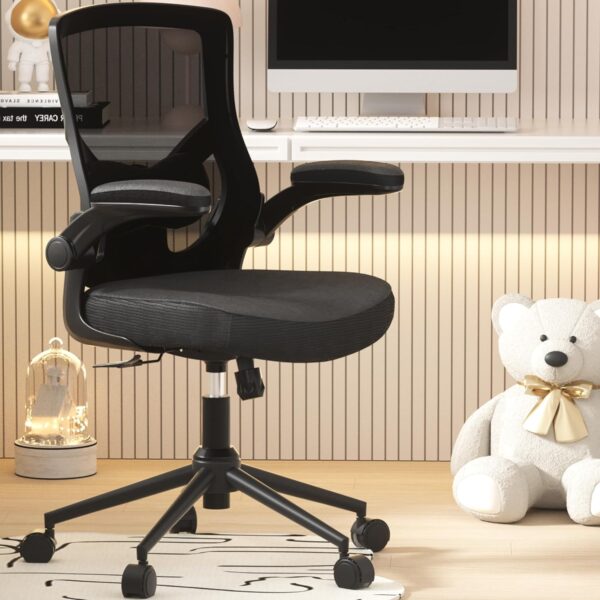 Office Chair, High Back Desk Chair Adjustable Height and Ergonomic Design Home Office Computer Chair Executive Lumbar Support Padded Flip-up Armrest Swivel Task Chair - Image 9