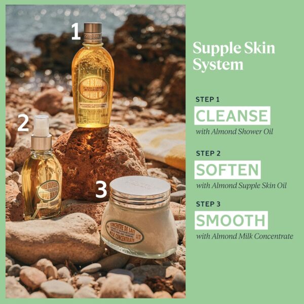 L'Occitane Cleansing & Softening Almond Shower Oil, Body Wash & Shaving Base Purifies & Smooths Without Drying Skin, Milky Lather, Nourishing Skincare - Image 6
