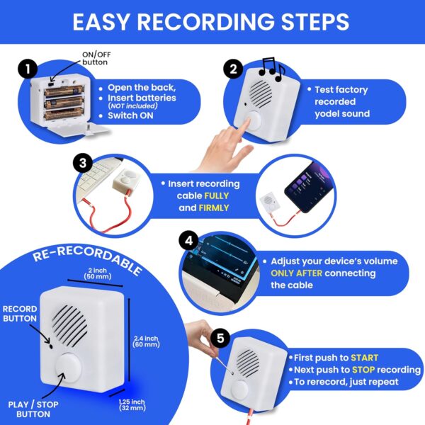 200 Seconds Voice Recorder for Stuffed Animals | Recordable Button Sound Box for Crafters, Hobbyists, etc | Voice Box for Recordable Gifts | Build a Bear Voice Recorder | Toy Recorder - Image 4