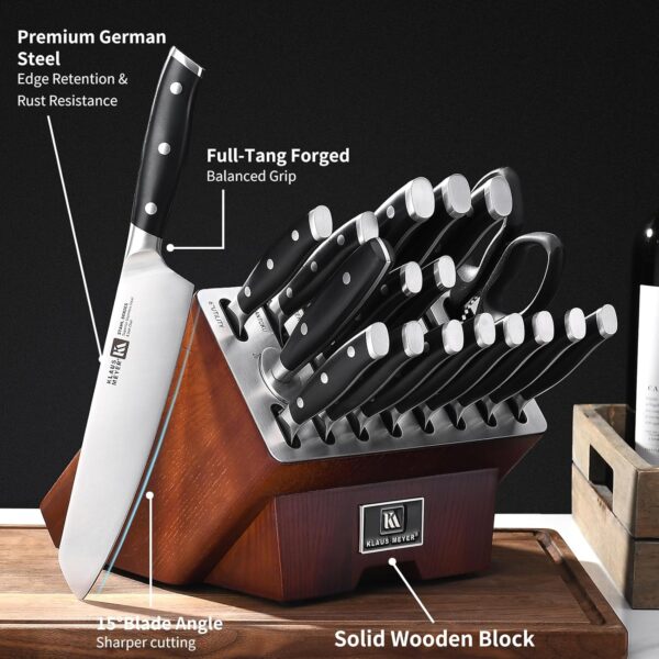 Stahl 19 Piece High Carbon Exclusive German Steel Knife Block Set (Black) - Image 4