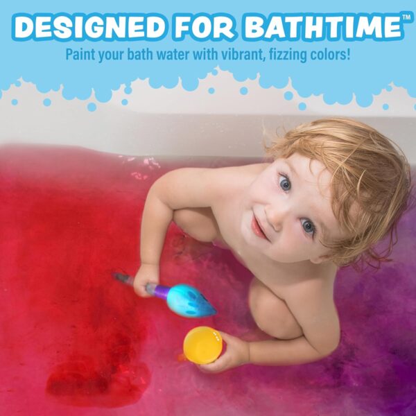 Tub Works® Bath Color Brush™ Kids Bath Bomb Set | Nontoxic & Fragrance-Free | Use Brush to Paint Water with Vibrant, Fizzing Colors | Fun BathBombs for Kids Bath | Creative Bathtub Toys for Toddlers - Image 2
