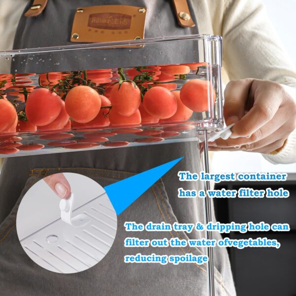 10 Pack Fridge Organizer, Stackable Refrigerator Organizer Bins with Lids, BPA-Free Produce Fruit Storage Containers for Storage Clear for Kitchen, Food, Drinks, Vegetable Storage - Image 7
