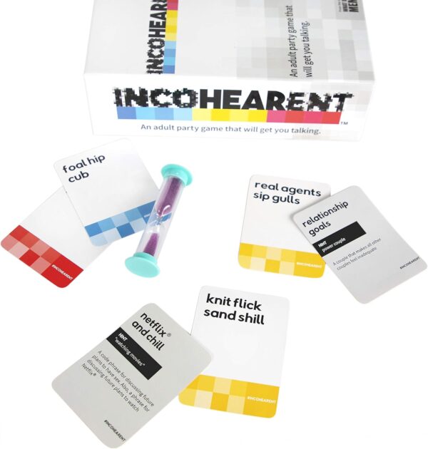 Incohearent, The Guess the Gibberish Party Game by Relatable, A Funny Card Game for Adults, Great for Bachelorette Party Games or Game Night Games, Includes 400 Cards, Instructions, and 1 Sand Timer - Image 8