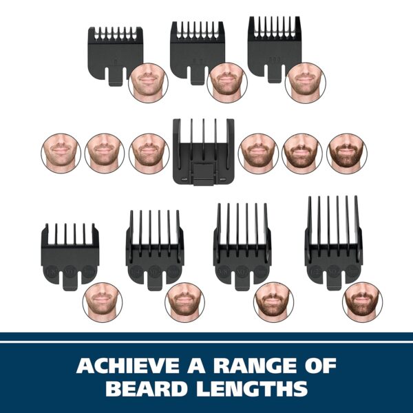 Wahl Groomsman Battery Operated Mens Beard Trimmer for Hair, Nose Hair, and Mustache Grooming Kit, Precision-Ground Blades, 14 Different Trimming Lengths - Model 5621V - Image 5