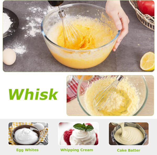 Bonsenkitchen Immersion Blender, 20 Variable Speeds & Turbo, 4-In-1 Stainless Steel Handheld Blender Stick Mixer with Egg Whisk, Beaker & Chopper Bowl - Image 4