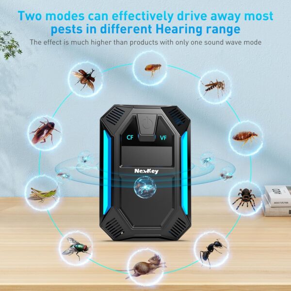 2025 Upgraded Version Ultrasonic Pest & Insect Repeller, Ultrasonic Repellent for Roach, Rodent, Mouse, Bugs, Mosquito, Mice, Spider, Ant,Electronic Plug in Pest Control,2 Mode Switching,6 Packs - Image 2