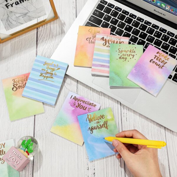 12 Pieces Appreciation Sticky Notes 3 x 4 Inch Fun Motivational Inspirational Positive Modern Cute Encouragement to Do List Notepad for Shopping List Study Planner 30 Sheets Each(Dreamy Style) - Image 4
